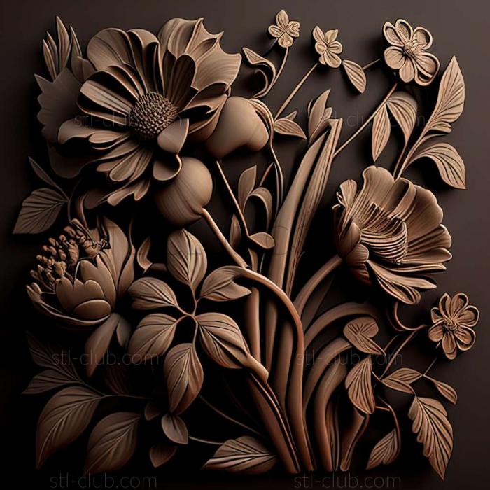 3D model flowers (STL)